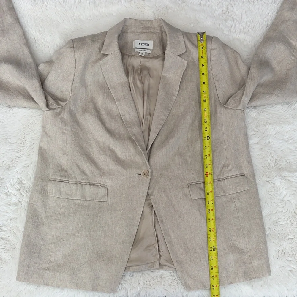 JAEGER Pure Linen ,Size 18,Women's ,Color Oatmeal,Blazer - Picture 13 of 17